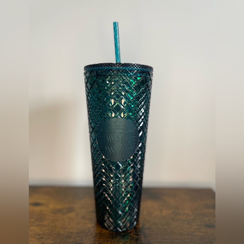 [USED] 2021 Starbucks Emerald Green Jeweled Venti Tumbler